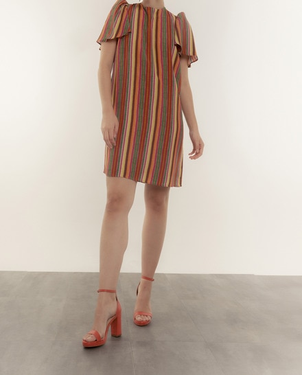 Vestido paz con escote pico en espalda y lazada — oferta en Primeriti