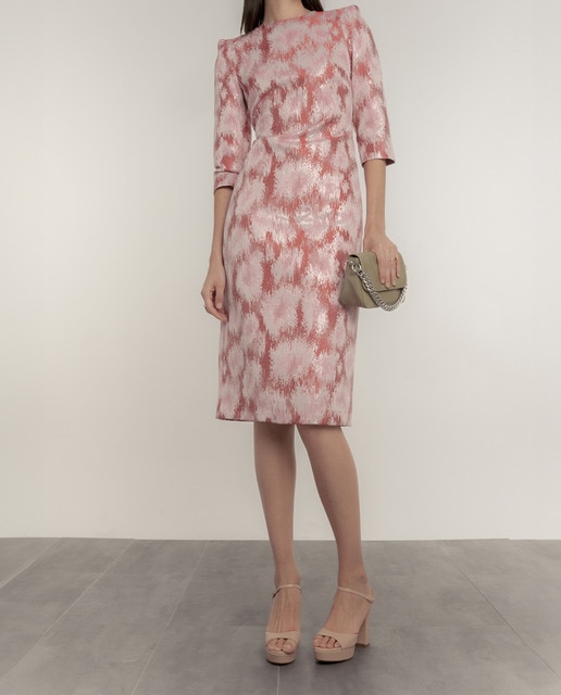 Imagen 0 de Vestido midi recto con manga pagoda