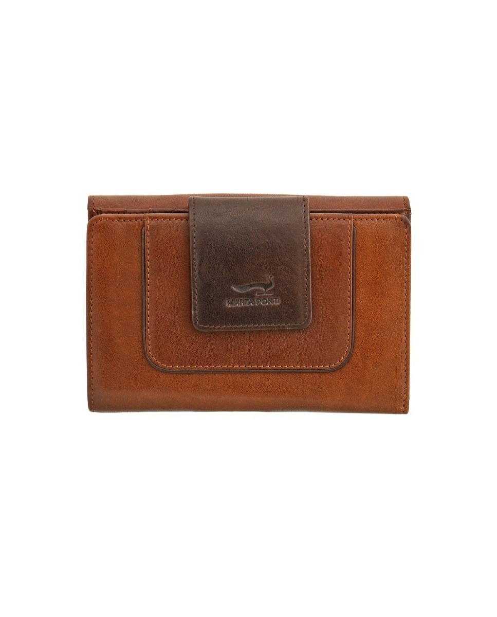 Porta-Moedas MARTA PONTI LADY YORK B120506 em Conhaque/Ruf 353 Azul-1