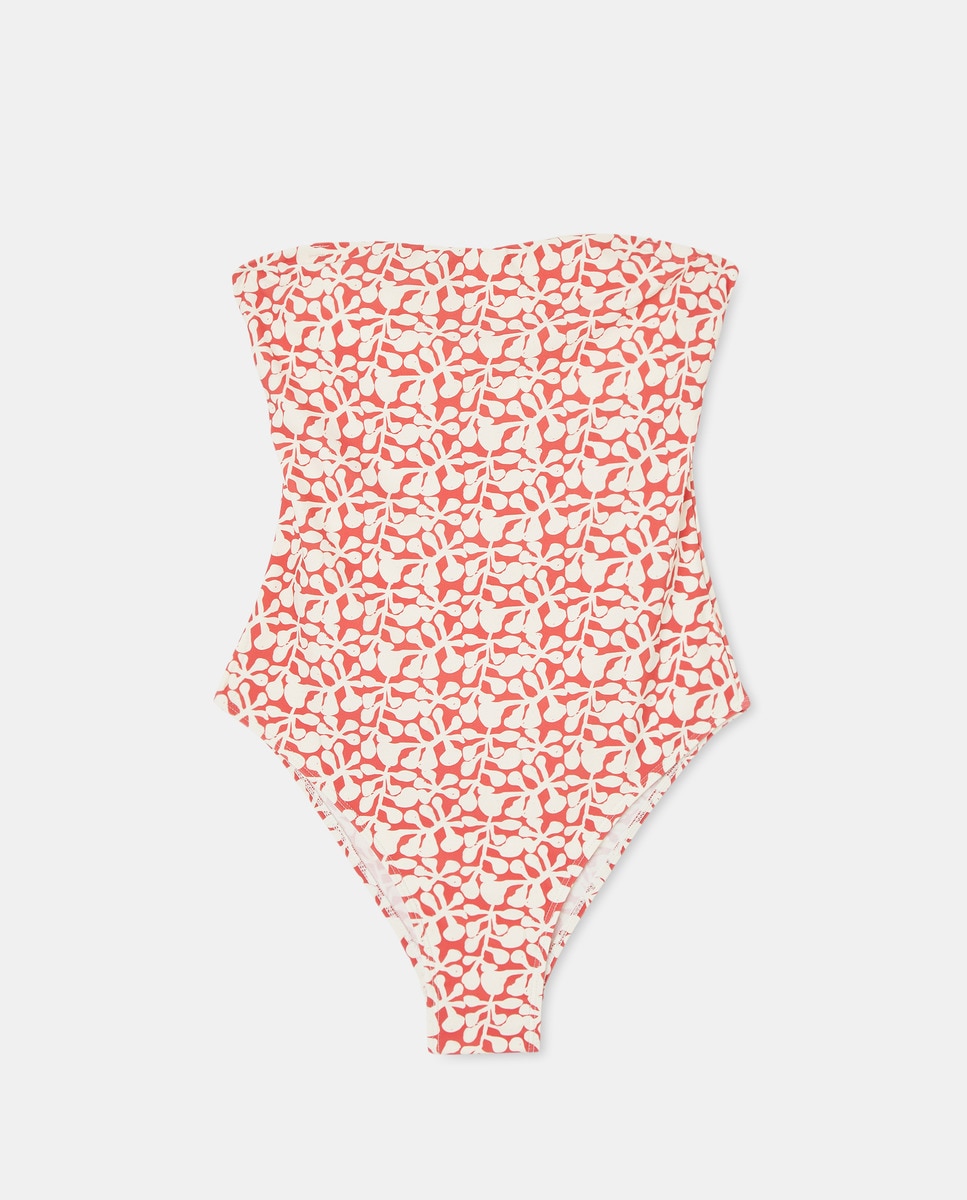 Bañador bandeau tiras espalda Rojo-4
