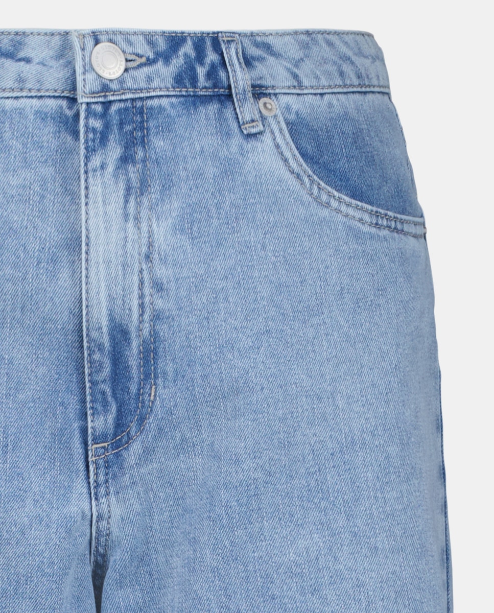 Bermudas Lisas de Algodão Cerúleo-5