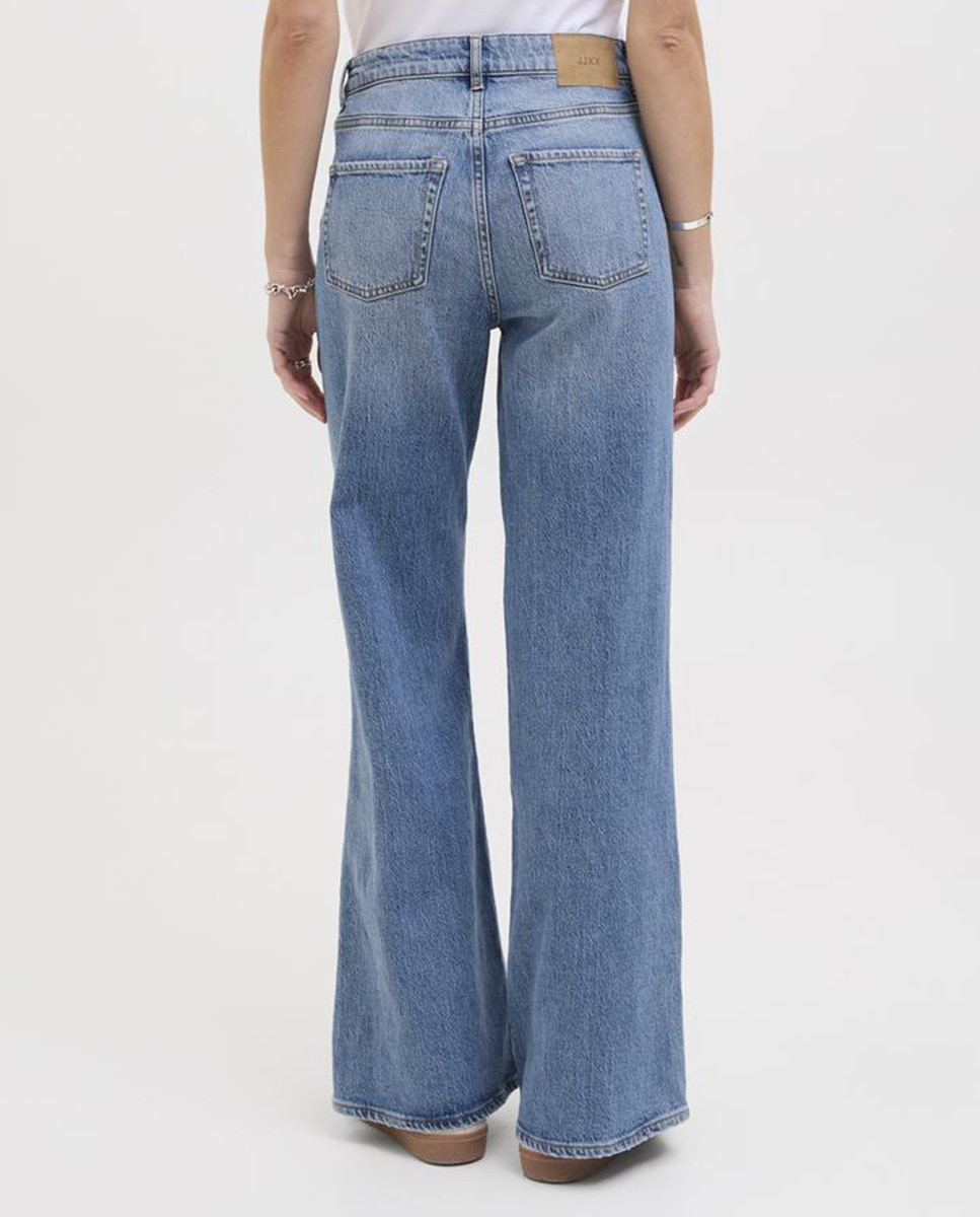 Jeans de Cintura Média Azul-3
