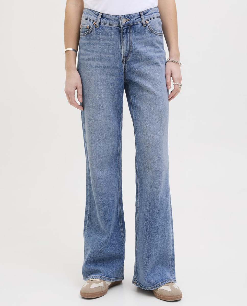 Jeans de Cintura Média Azul-2