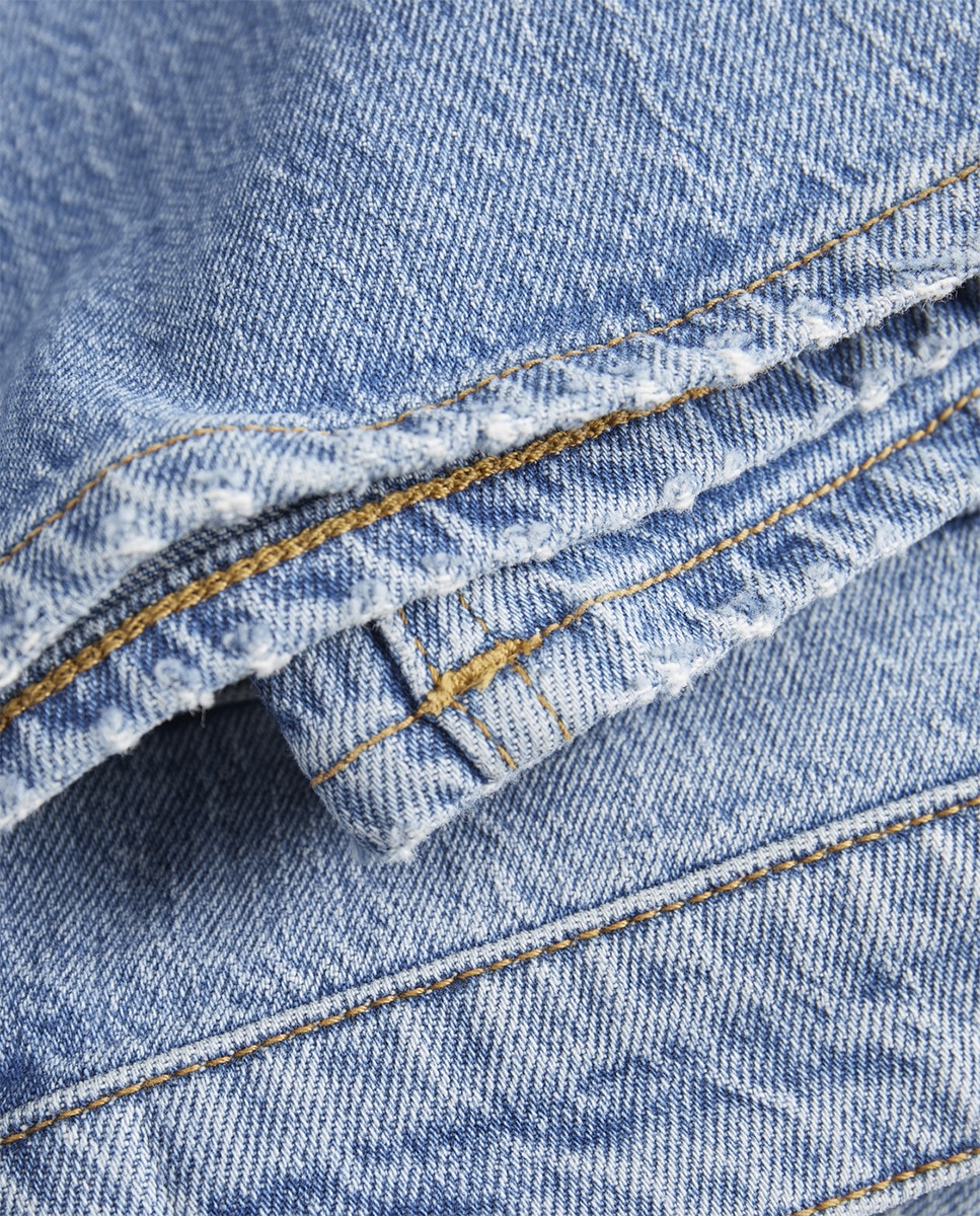 Jeans de Cintura Média Azul-8