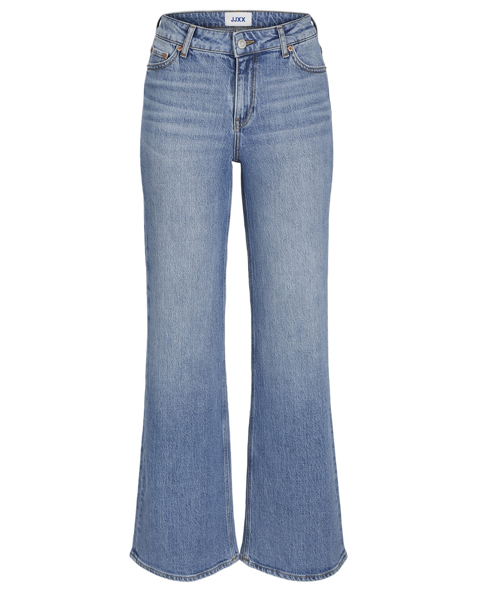 Jeans de Cintura Média Azul-5