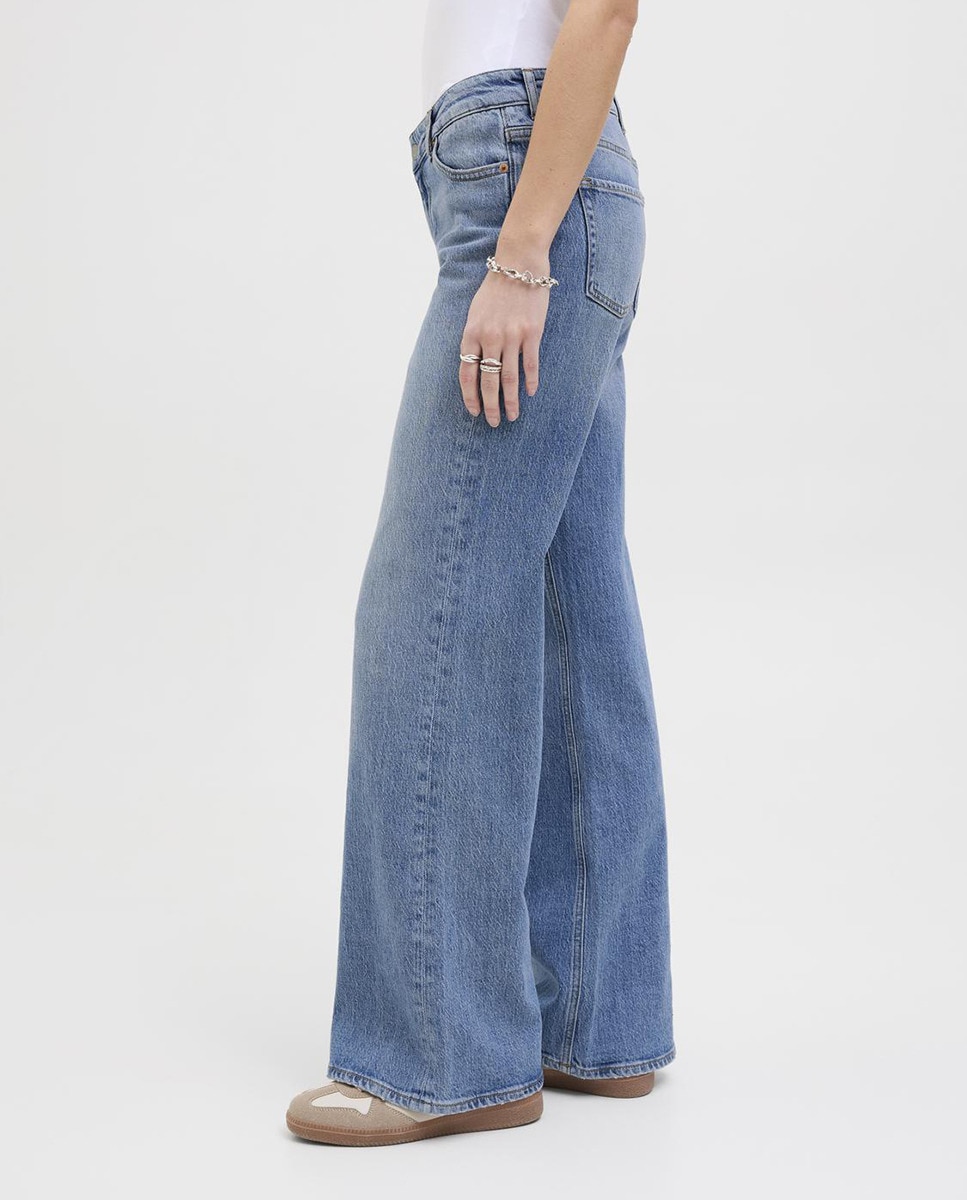 Jeans de Cintura Média Azul-4
