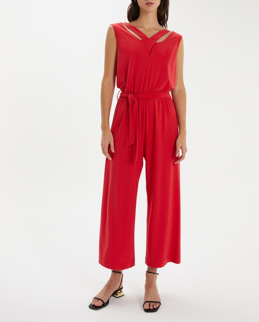 Imagen 0 de Mono de punto sin mangas, escote pico y cinturón