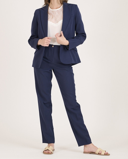 Imagen 0 de Pantalón de mujer de vestir de tiro alto y cierre con dos botones