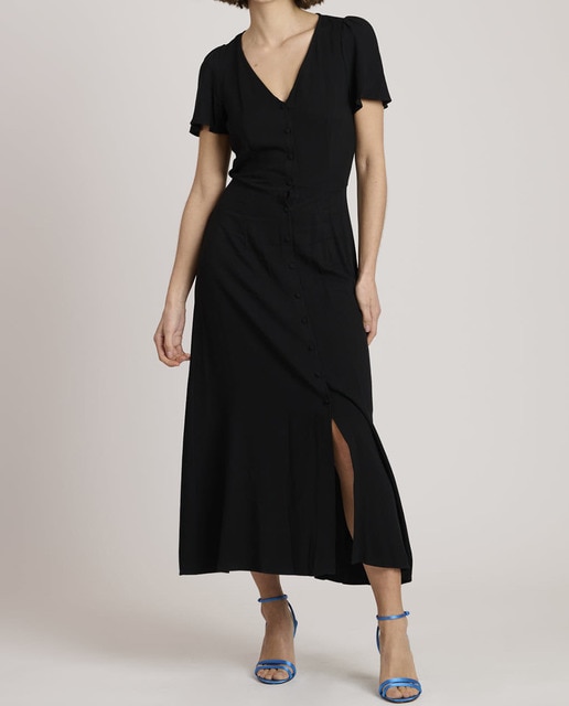 Imagen 0 de Vestido de mujer midi con botones en toda la parte delantera