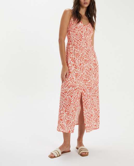 Imagen 0 de Vestido estampado de tirantes y escote pico