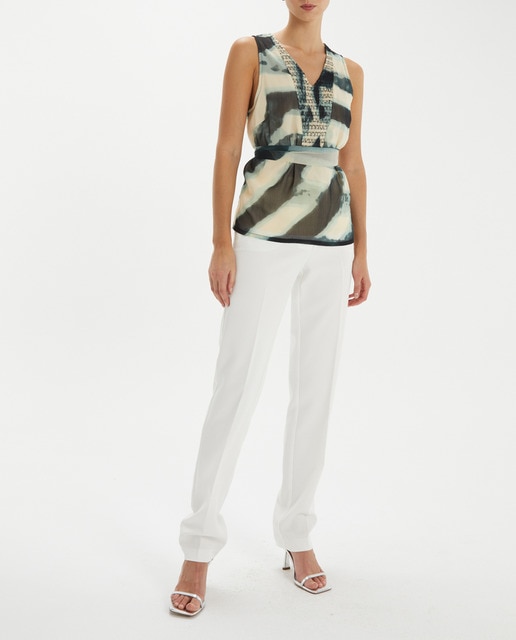 Imagen 0 de Top estampado tie dye de mujer sin mangas y  escote pico