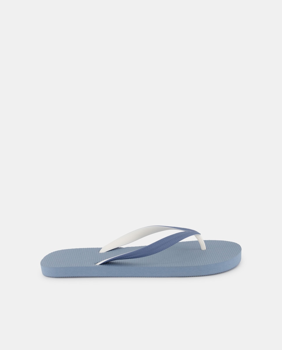 Chancla de baño de hombre esclava con piso de goma Azul claro-1