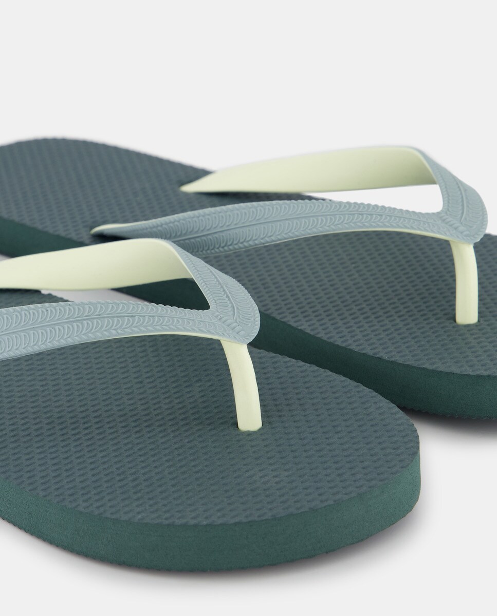 Chancla de baño de hombre esclava con piso de goma Kaki-5