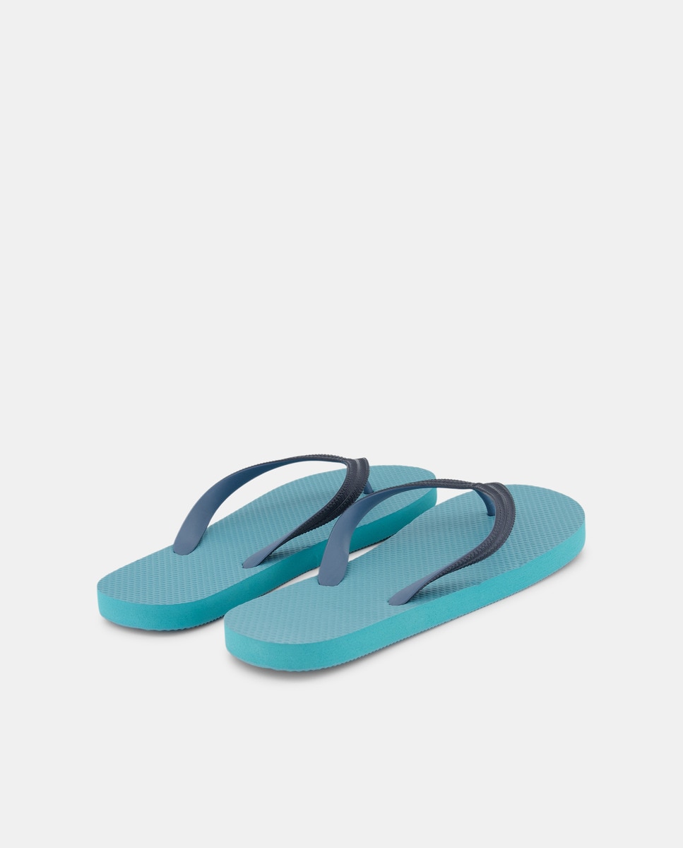 Chancla de baño de hombre esclava con piso de goma Azul claro-3