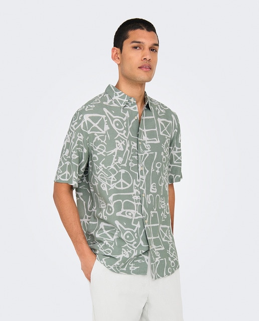 Imagem 0 de Camisa Slim Fit de Viscose e Linho