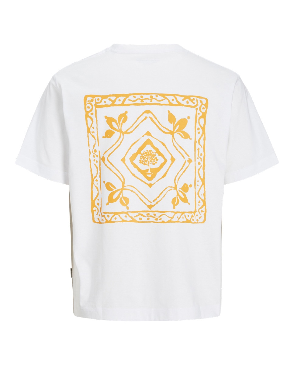 T-shirt de Manga Curta e Desenho Traseiro Branco-7