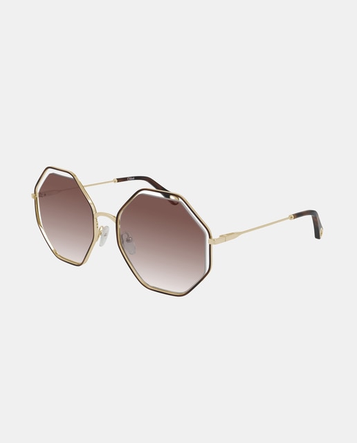 Imagen 0 de Gafas de sol de mujer geométricas de metal con lente degradada