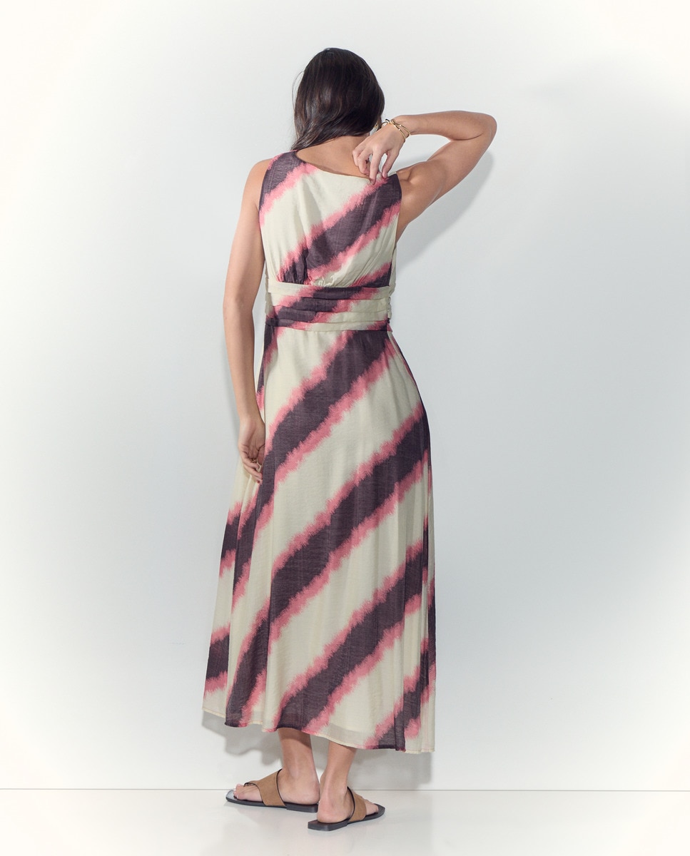 Vestido midi sem mangas Vermelho-3
