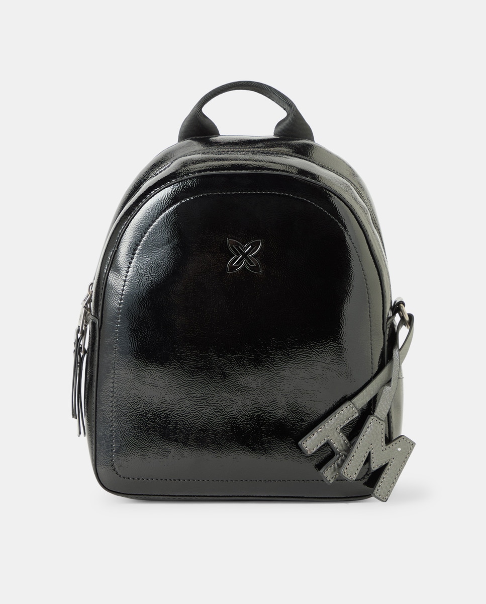 Mochila de Tamanho Médio com Fecho de Correr Preto-1