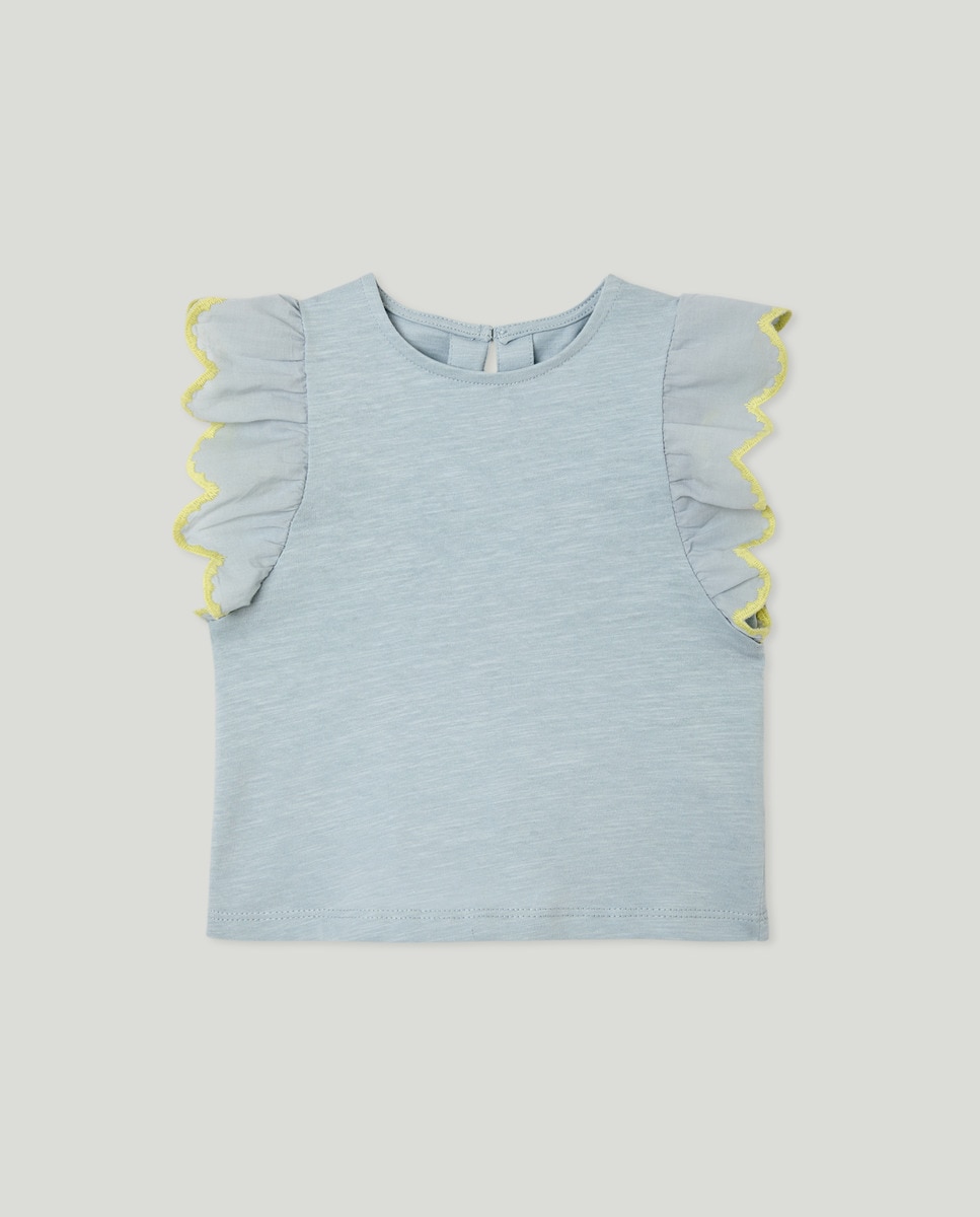 Camiseta bebé niña contrastes Azul claro-1