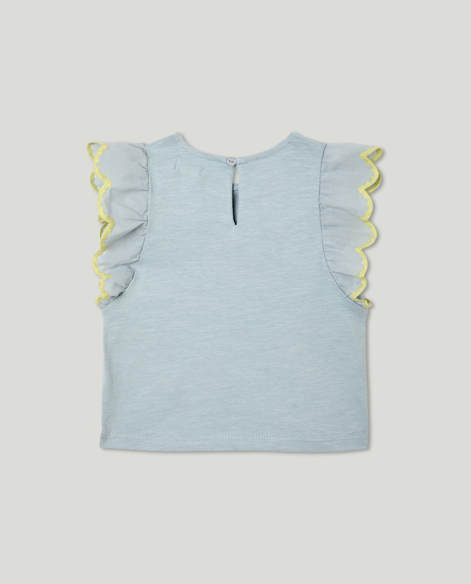 Camiseta bebé niña contrastes Azul claro-2