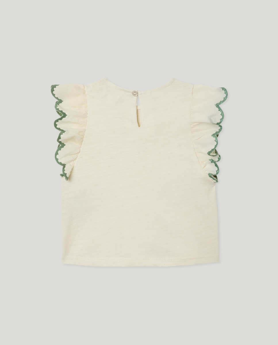 Camiseta bebé niña contrastes Crema-2