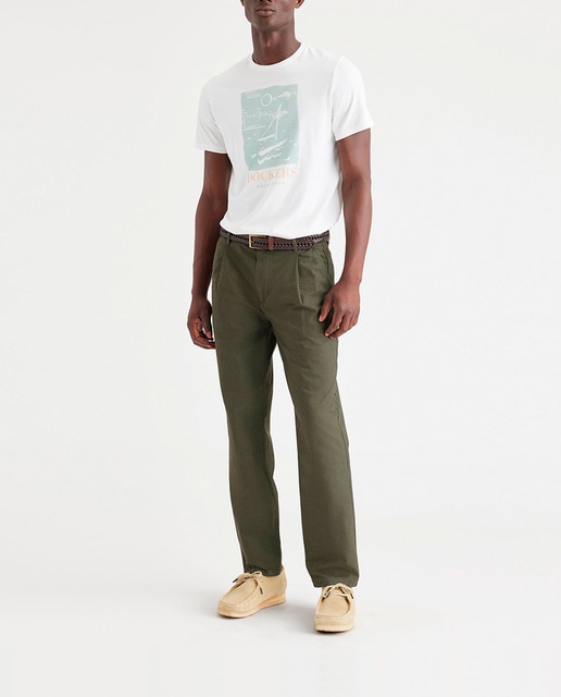 Imagen 0 de Pantalón de hombre estilo chino casual con pinzas tapered fit