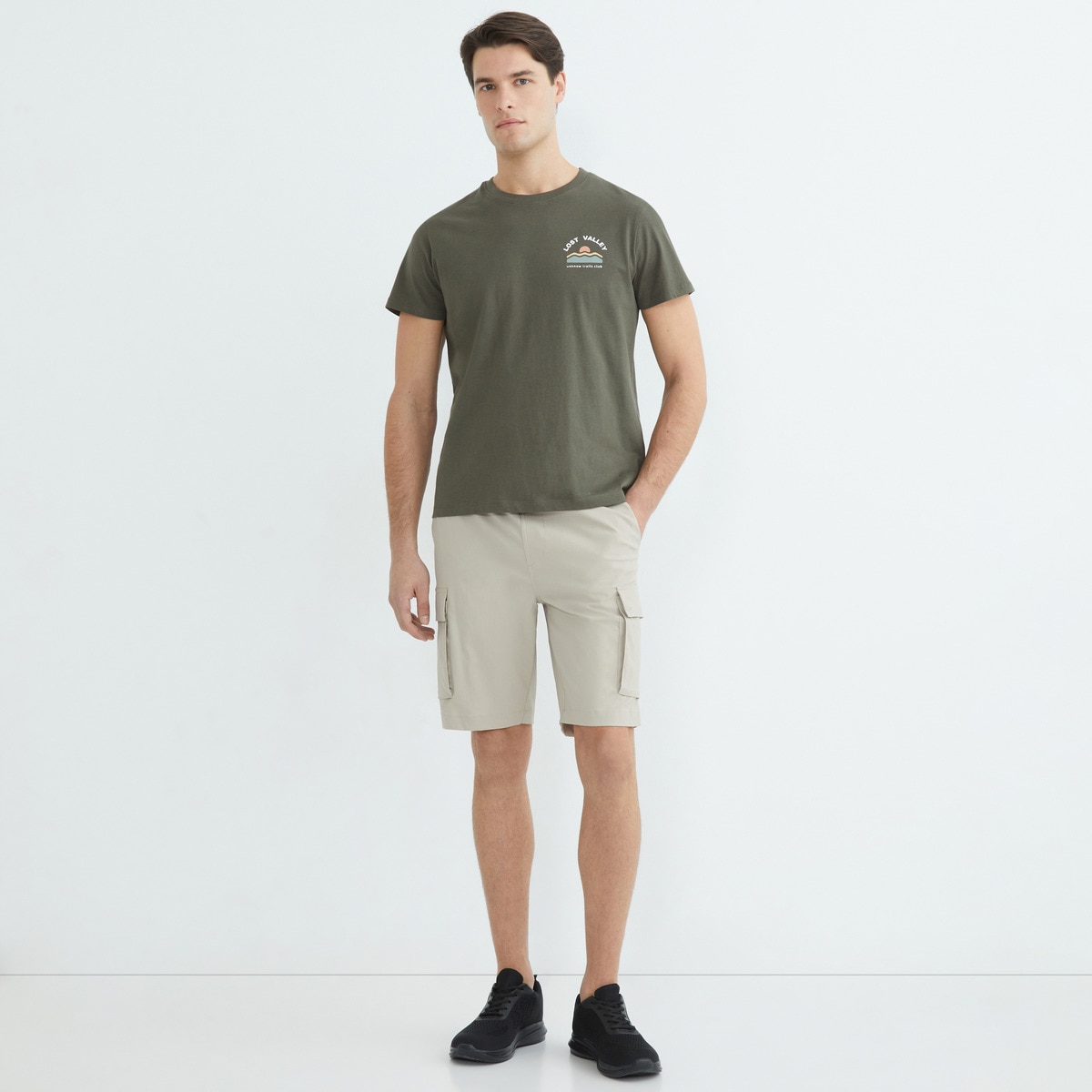 Pantalón corto senderismo hombre Crudo-1