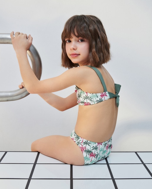 Imagen 0 de Bikini de niña estampado palmeras