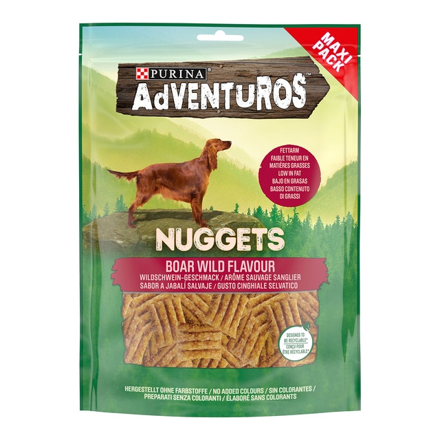 Imagen 0 de Snack en forma de Nuggets para perros adultos Adventuros jabalí