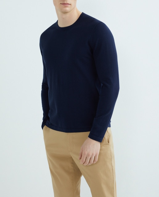 Imagen 0 de Jersey de hombre cuello caja algodón manga larga