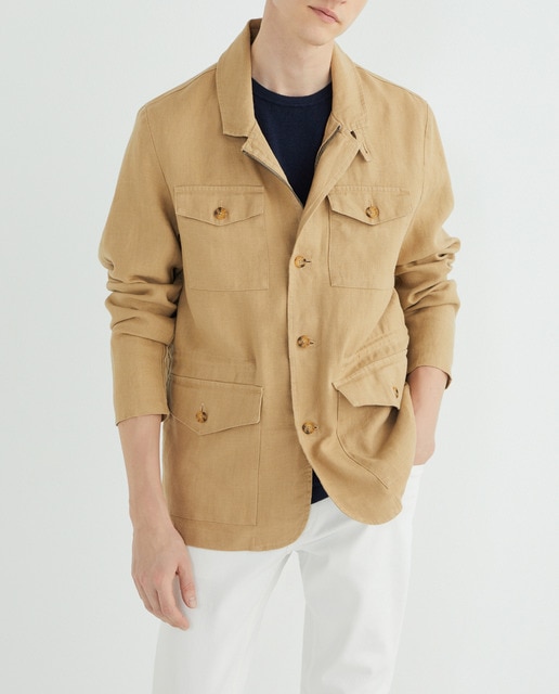 Imagen 0 de Chaqueta de hiombre tipo Field jacket en lino