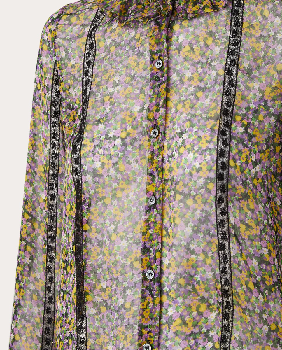 Camisa de seda Multicolor-4