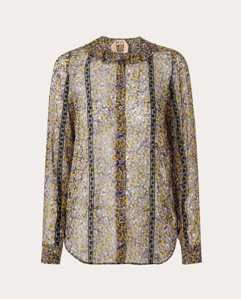 Camisa de seda Multicolor-1