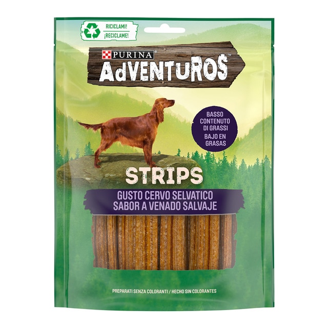 Imagen 0 de Strips para perros adultos medianos Adventuros venado 90 g