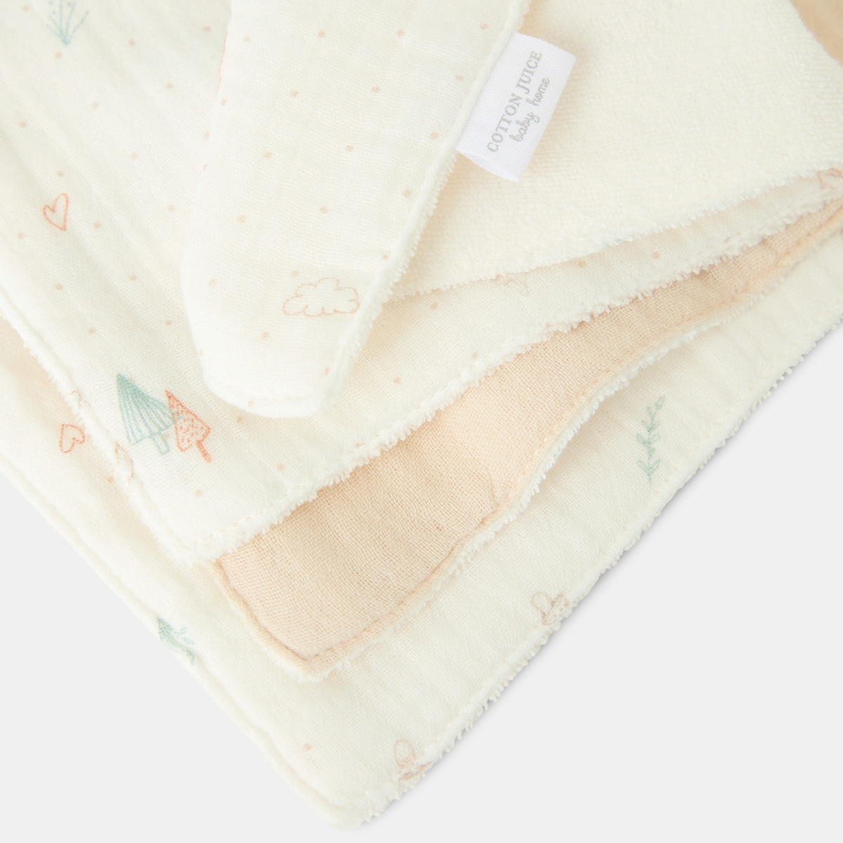 Pack de 3 Toalhas de Mãos Amore Canguru - 30x30 Natural-1