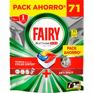 Detergente Máquina Loiça Pastilhas Platinum Plus Tudo em 1 Limão embalagem 71 doses - Fairy