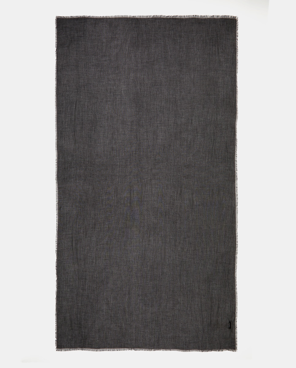 Cachecol Ligeiro Feito de Bambu Fino  Preto-4