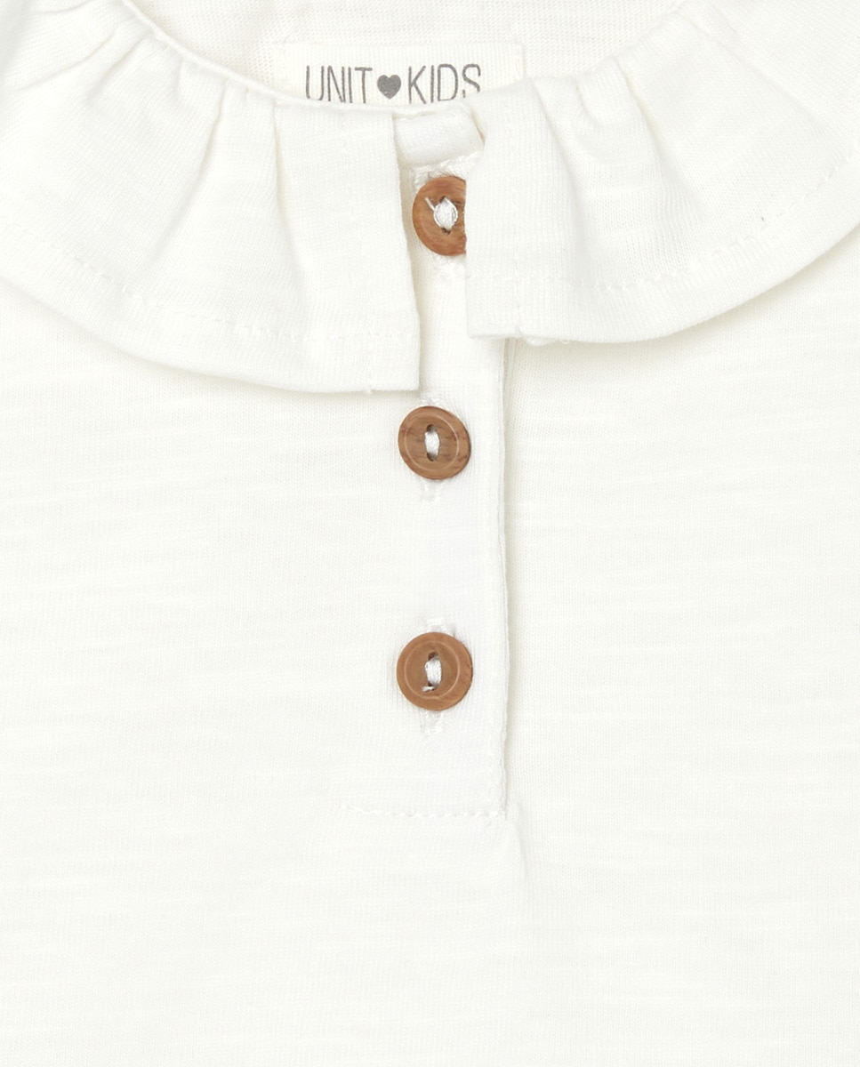 Camiseta bebé niña con cuello Blanco-3