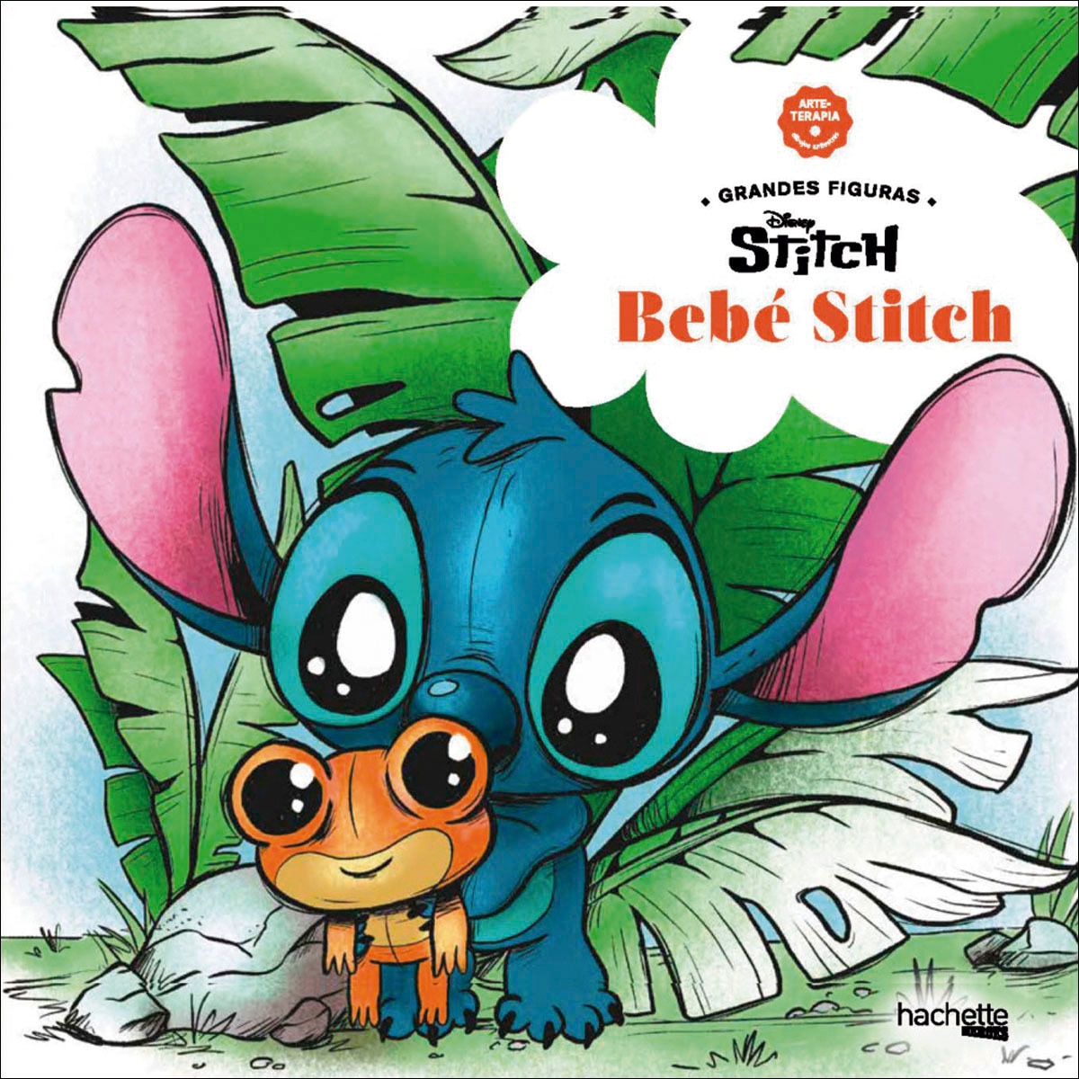 Arteterapia, dibujos antiestrés. Grandes figuras: Bebé Stitch (Capa mole com abas) 1