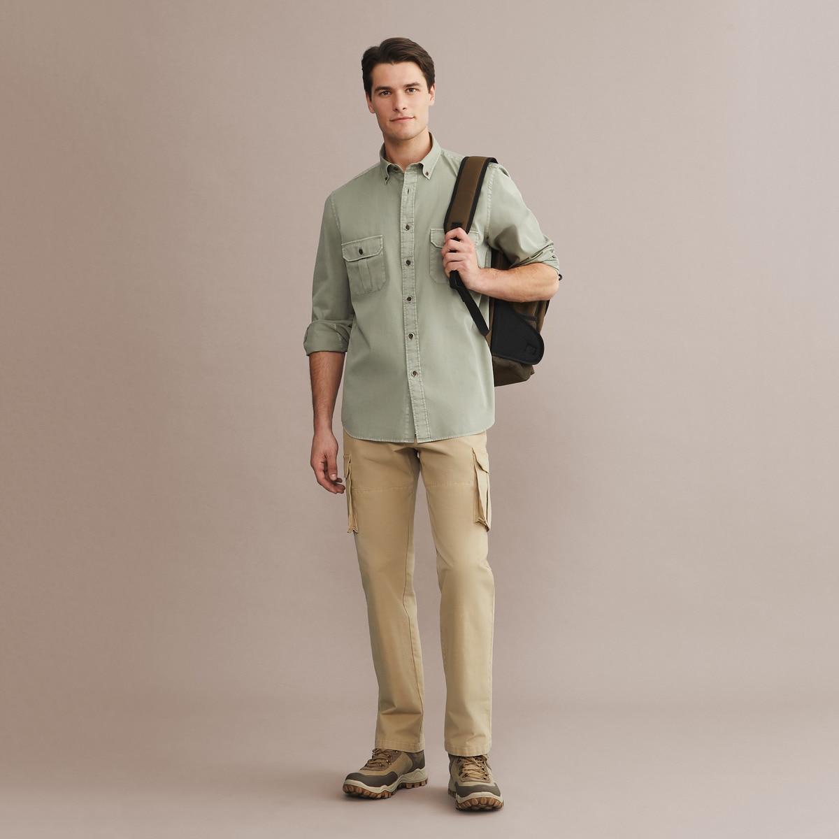 Camisa Estilo Safari de Homem Verde-2