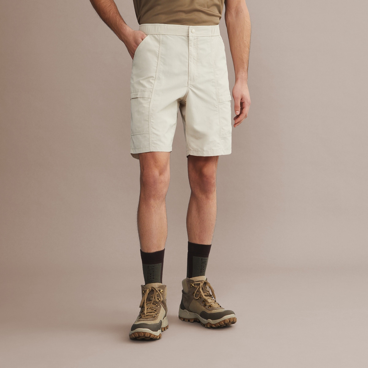 Bermudas de homem Bege-3