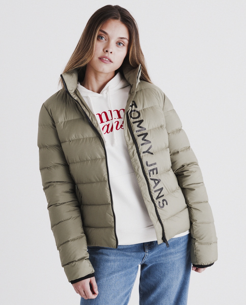 Blusão Acolchoado com Logótipo Estampado Verde-militar-5