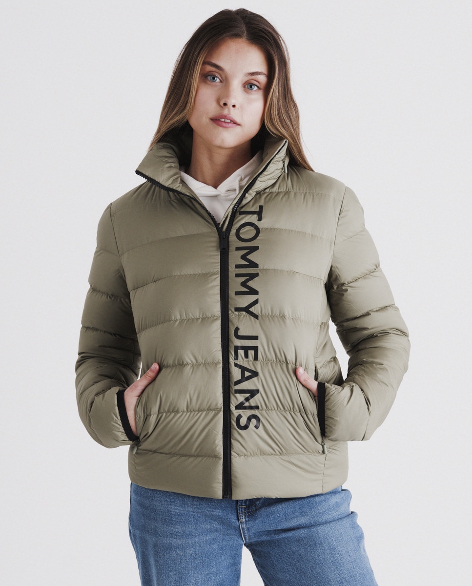 Blusão Acolchoado com Logótipo Estampado Verde-militar-3
