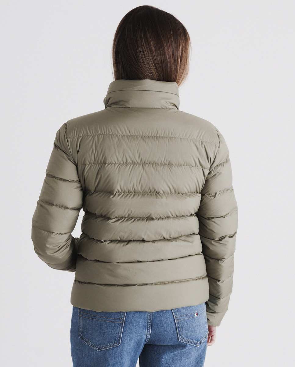 Blusão Acolchoado com Logótipo Estampado Verde-militar-2