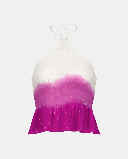 Imagen 0 de Top halter nido de abeja y volante  de mujer