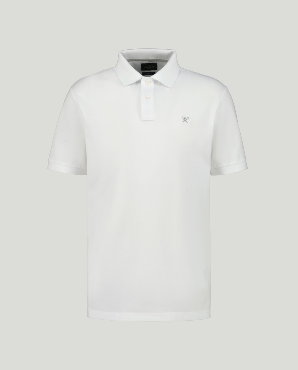 Polo Piqué Classic Fit com Manga Curta Branco-4