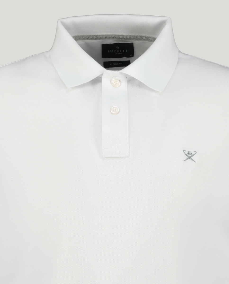 Polo Piqué Classic Fit com Manga Curta Branco-5