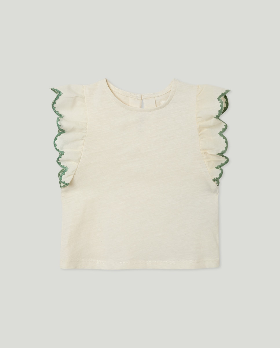 Camiseta bebé niña contrastes Crema-1