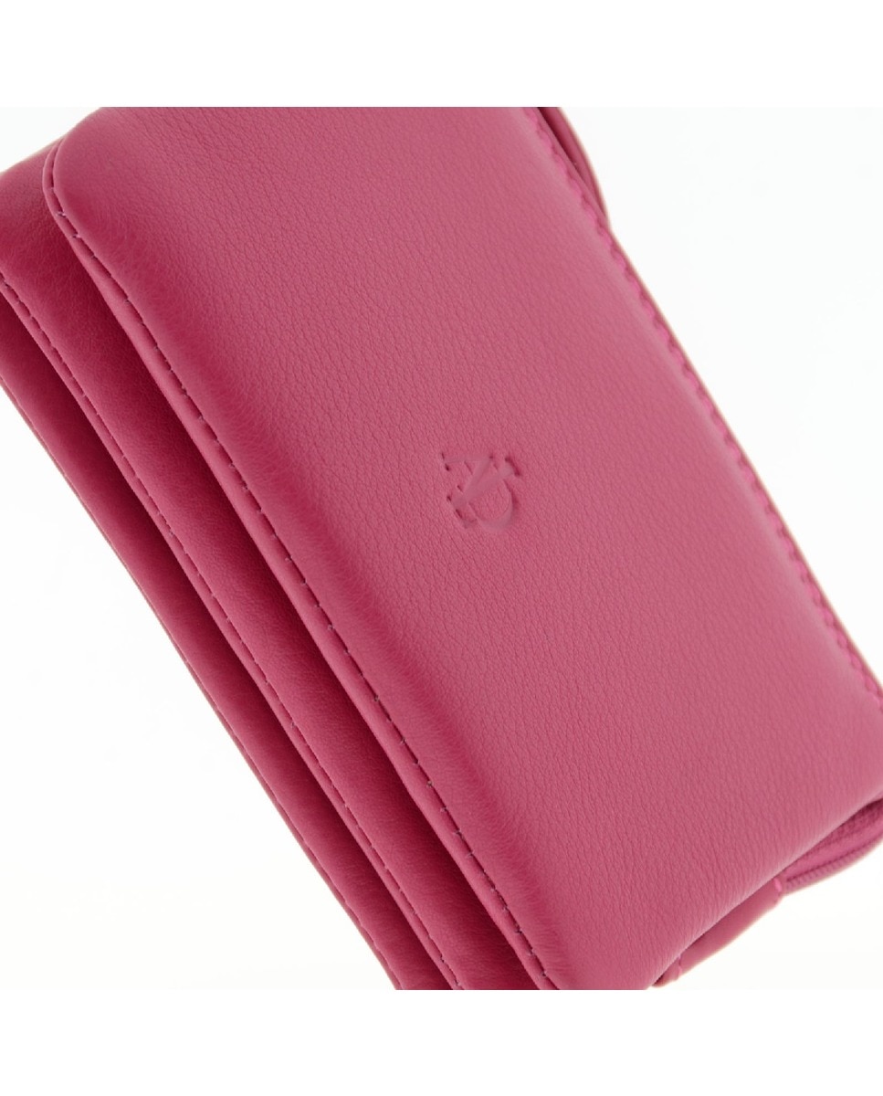 Porta-Cartões e Porta-Moedas Médio em Couro Legítimo Magenta-5